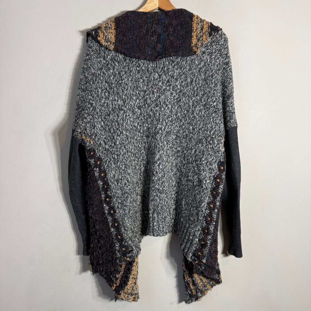BKE Open Weave Knit Cardigan Sweater Women's Large Eclectic Grandpa Western Wool - Picture 11 of 15